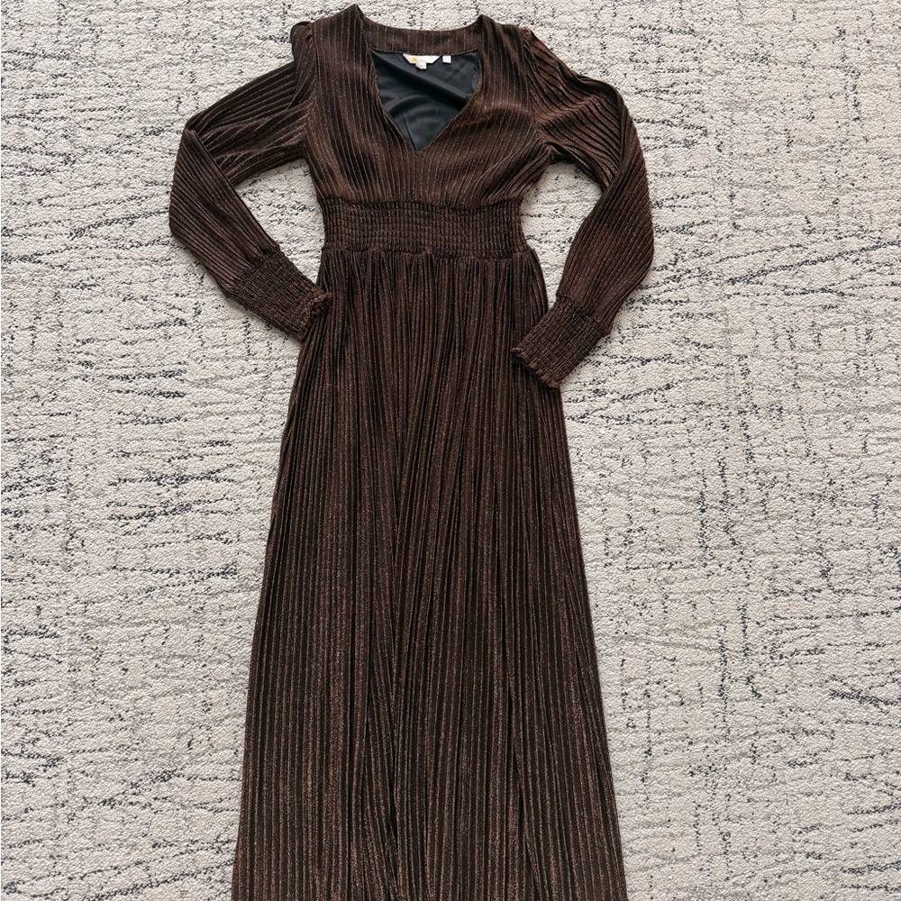 Boden Shimmering Smocked Party Dress - Picture 3 of 5
